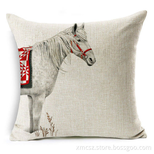 Christmas Santa Claus Cotton Linen Gift Cushion Cover